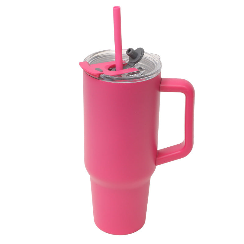 Unisex Insulated Drinking Cup with Handle and Integrated Straw Kalsten