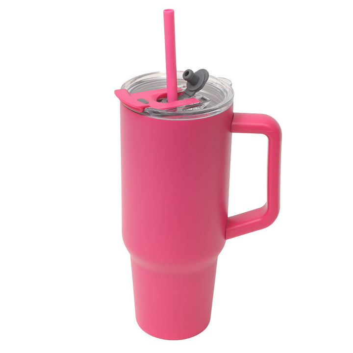 Unisex Insulated Drinking Cup with Handle and Integrated Straw Kalsten