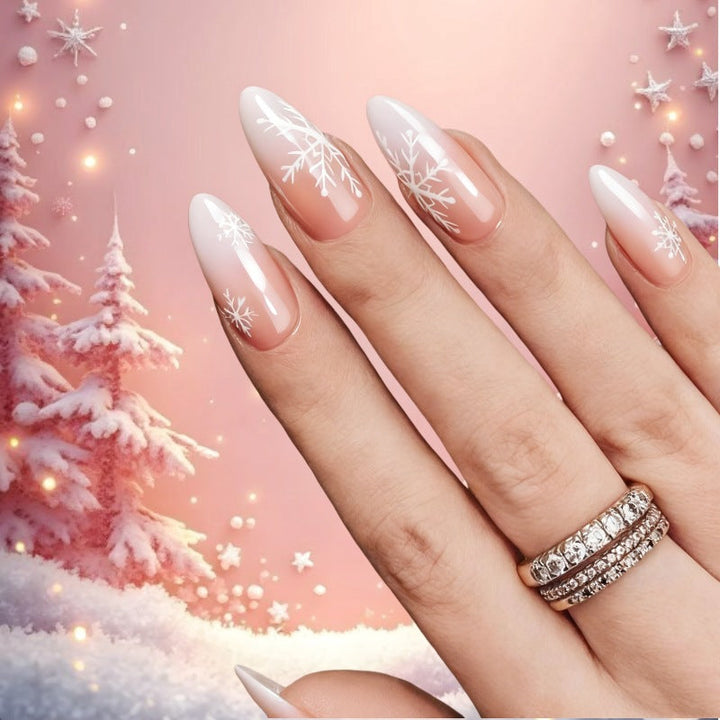 Snowflake Ombre Press-On Nails Kalsten