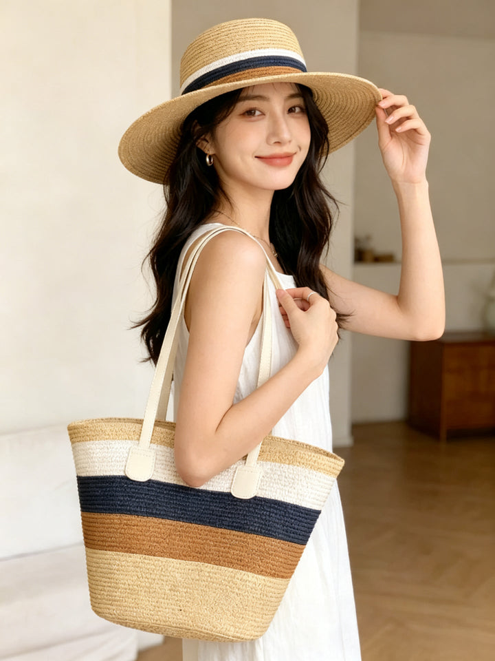 Beach bag with colorful stripes Kalsten