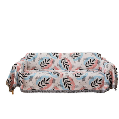 Artistic Leaf Pattern Sofa Throw Cover