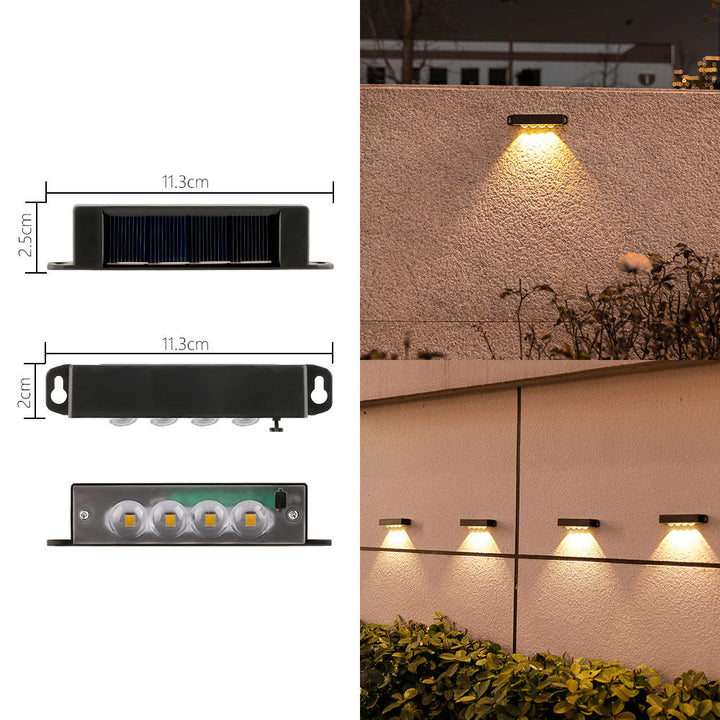 Compact Solar Motion-Sensor LED Wall Light For Outdoor Steps And Fences Kalsten