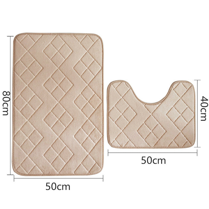 Luxurious Quilted Memory Foam Bath Mat Set Kalsten
