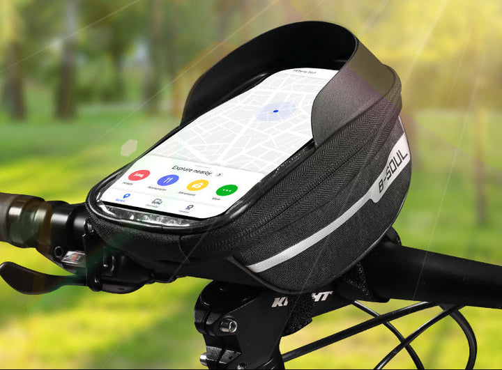 touchscreen handlebar phone bag with waterproof shell and reflective strip Kalsten