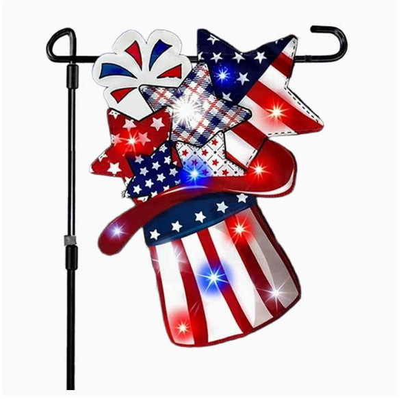Unisex nan patriotic outdoor decorative gnome garden flag with pole sleeve Kalsten