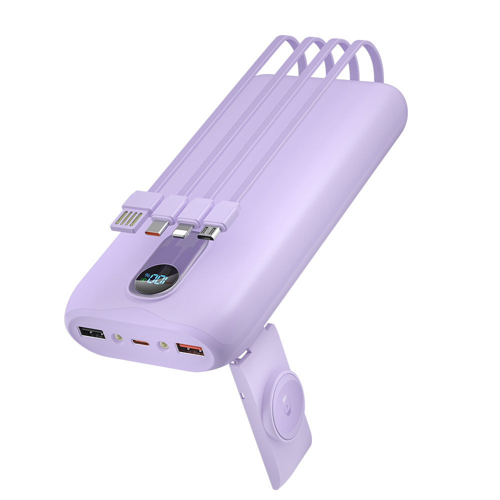 Portable power bank with integrated charging cables and LCD screen Kalsten