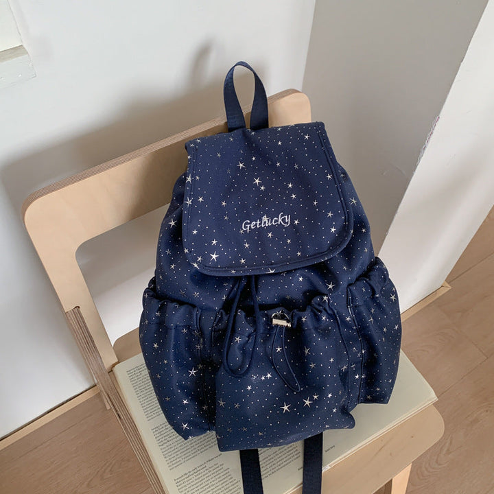 Lightweight Star-Patterned School Backpack