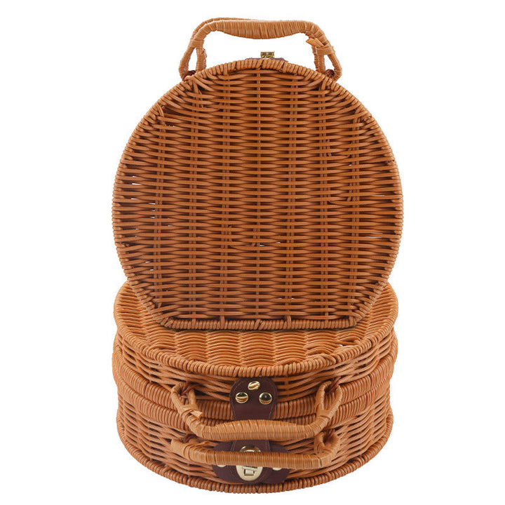 Women Round Wicker Handbag Kalsten