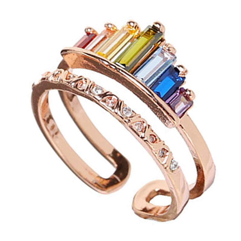 Adjustable Multi-Colored Crystal Ring Kalsten