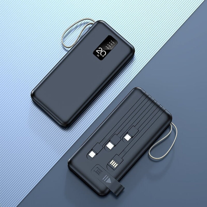 Portable power bank with integrated charging cables and intelligent energy management Kalsten