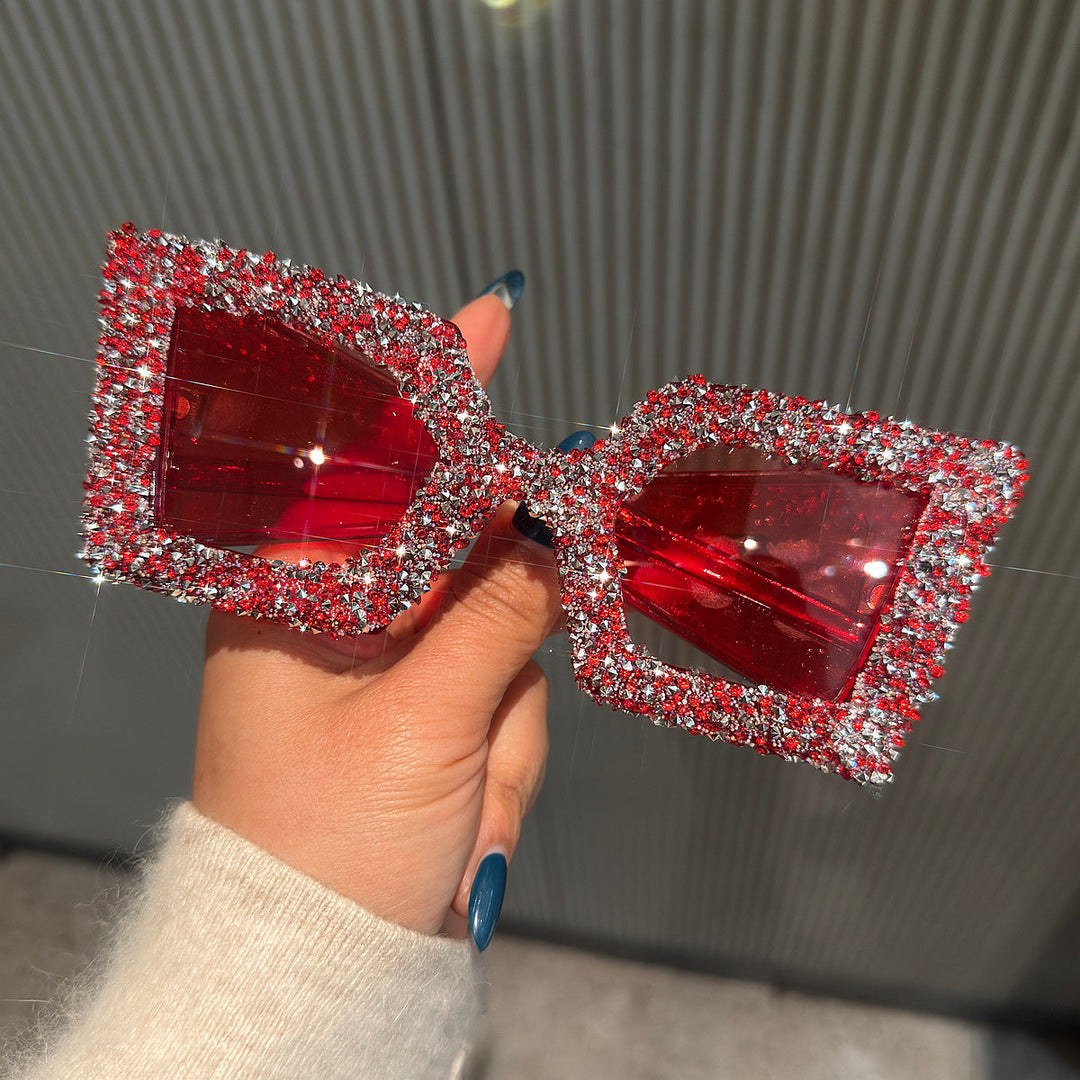 Ladies Glamorous Statement Sunglasses with Rhinestone-Embellished Frame Kalsten