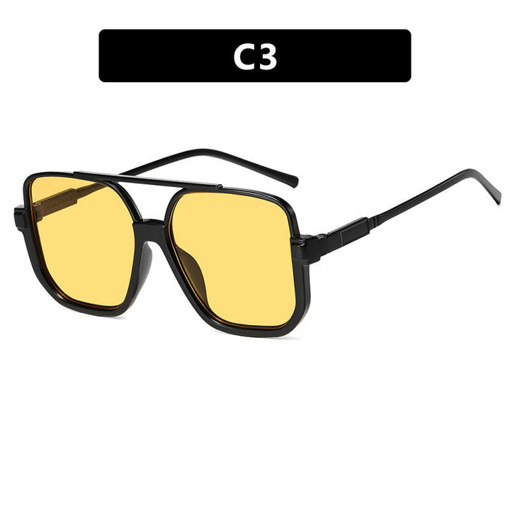 Women's trendy square sunglasses with transparent frame Kalsten