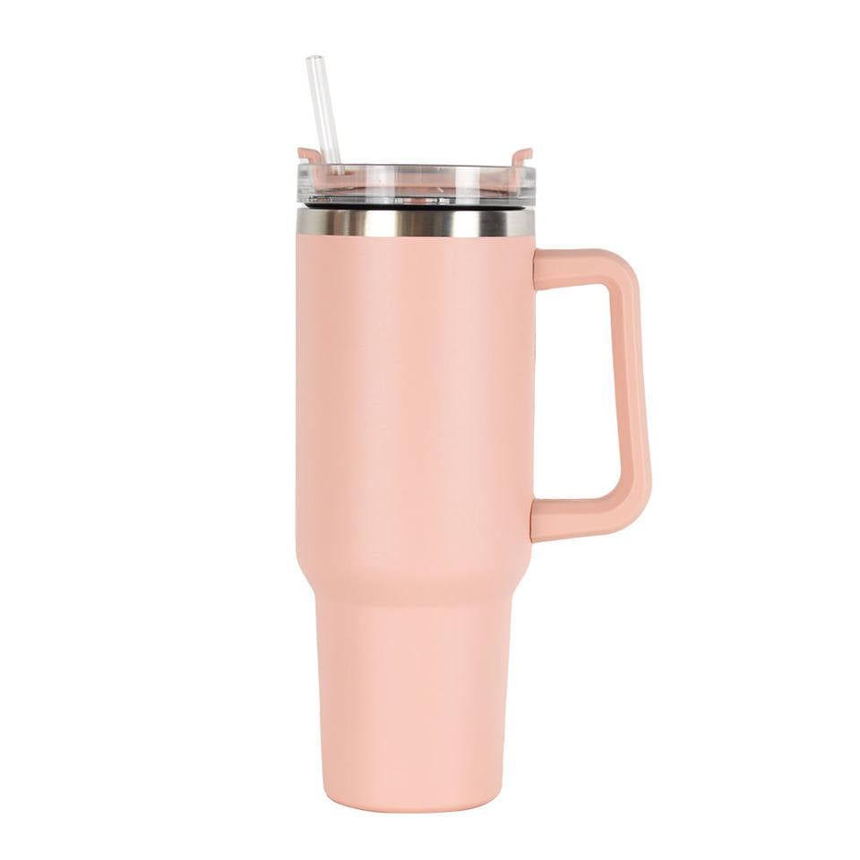 Women High-Quality Thermo Mug with Practical Carrying Handle and Integrated Straw Kalsten