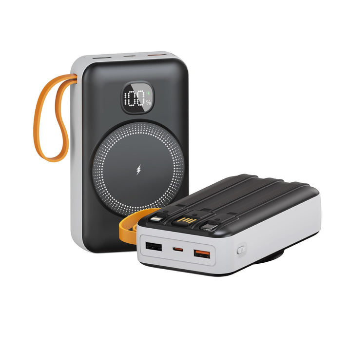 Portable power bank with integrated inductive fast charging function and LED charging status indicator Kalsten