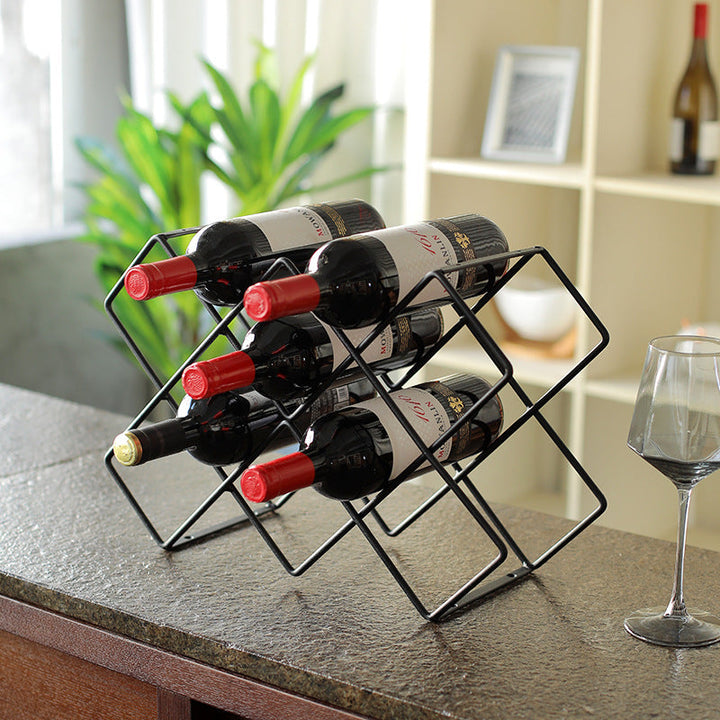 Unisex wine rack made of black metal Kalsten