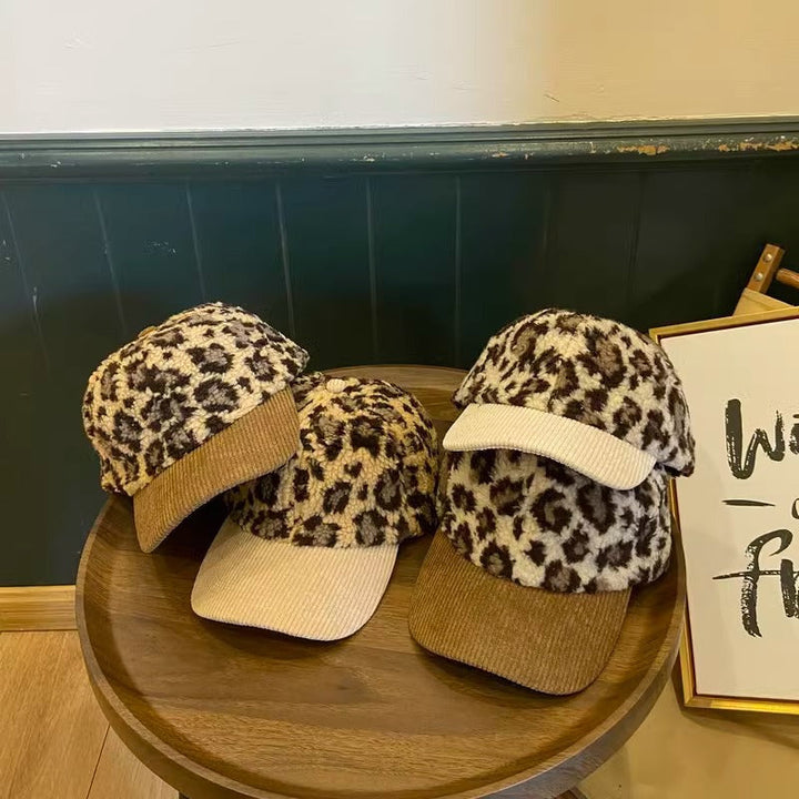 Women's Leopard Print Fleece Baseball Cap Kalsten