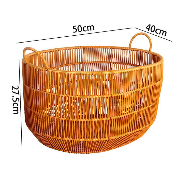 Women Braided Storage Basket with Practical Handles Kalsten
