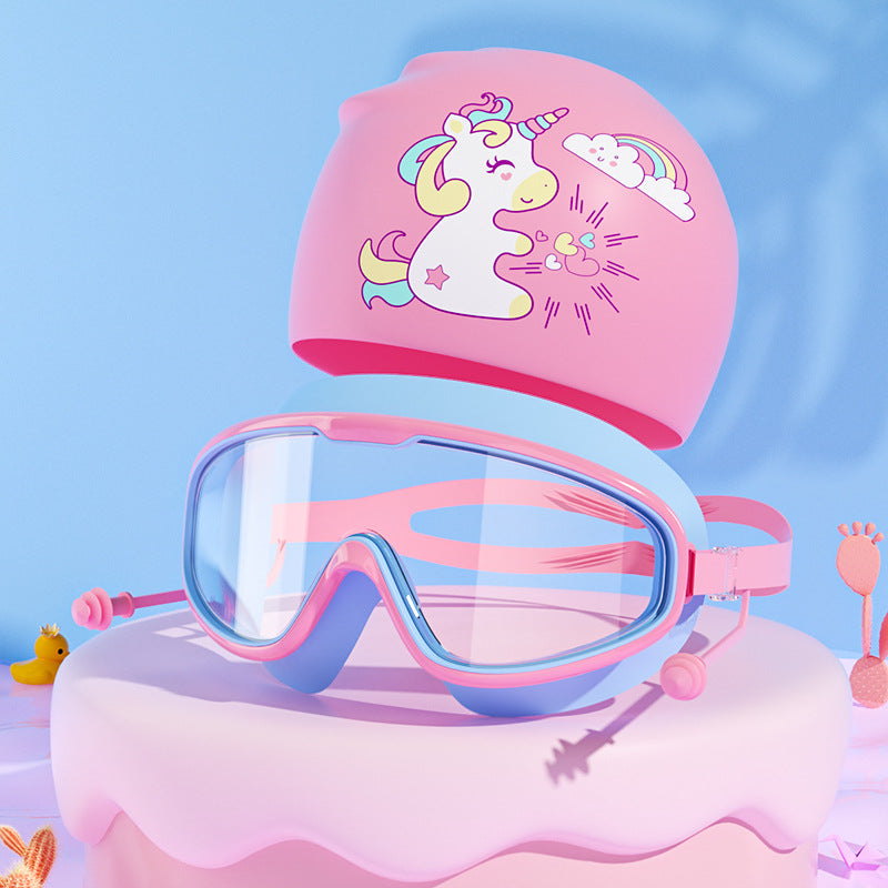 Kids Unicorn-Themed Swim Mask and Cap Set Kalsten