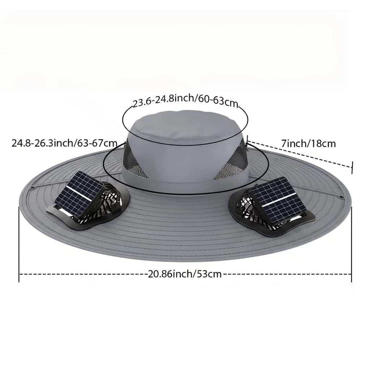 UV-Protect-Sun Hat with removable face and neck protection, integrated solar fan and breathable mesh Kalsten
