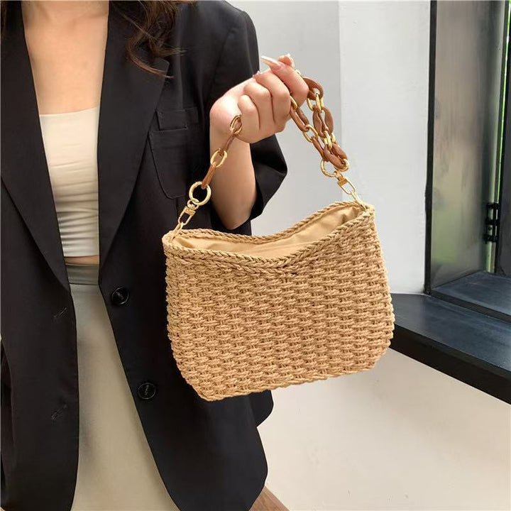 Handbag Made of Braided Natural Material Kalsten