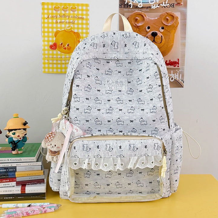Cute Character-Themed Transparent School Backpack