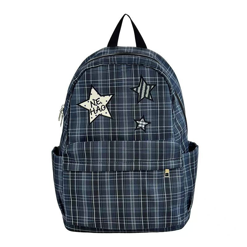 Stylish Plaid Patterned Backpack Kalsten