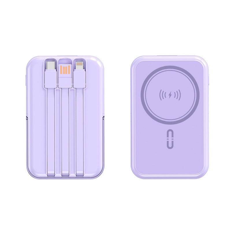 Portable power bank with integrated charging cable and wireless charging function Kalsten
