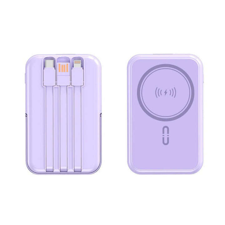 Portable power bank with integrated charging cable and wireless charging function Kalsten