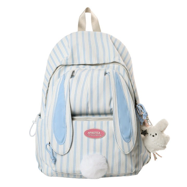 Cute Bunny Ears Striped School Backpack Kalsten