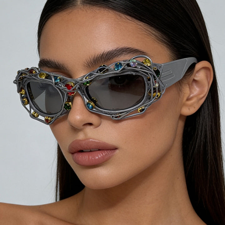Ladies striking designer sunglasses with rhinestone applications Kalsten