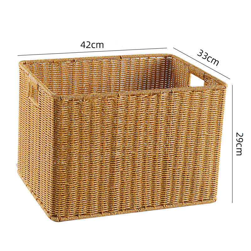 Handcrafted Rectangular Wicker Storage Bin Kalsten