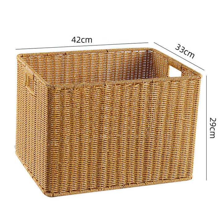 Handcrafted Rectangular Wicker Storage Bin Kalsten