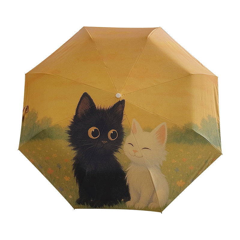 Women's Automatic Umbrella with Unique Cat Design Kalsten
