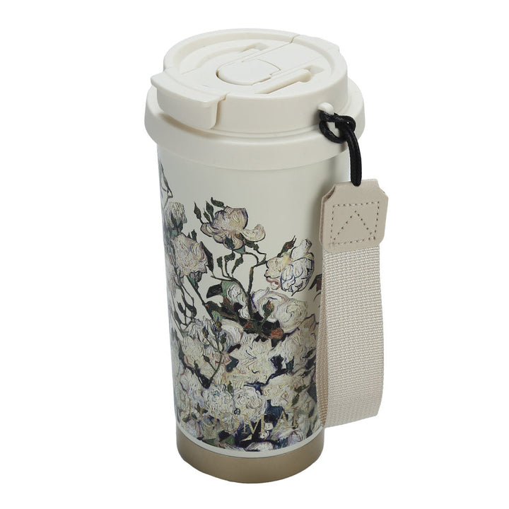 Women's Reusable Coffee Cup with Leak-proof Lid and Carry Strap Kalsten