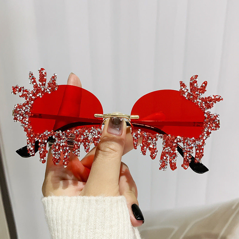 Women Extravagant Sunglasses with Sparkling Rhinestone Decorations Kalsten