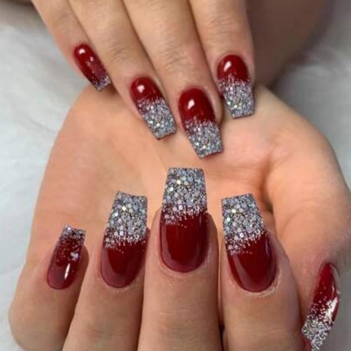 Elegant Glittery Press-On Nail Set Kalsten