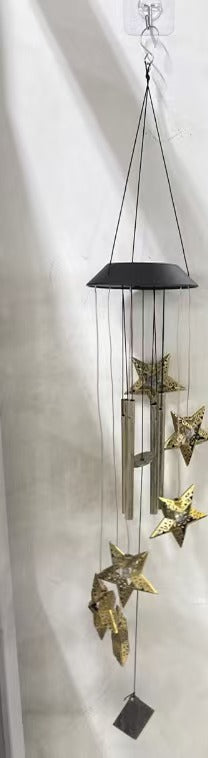 Decorative Hanging Star Wind Chime With Brass Stars And Tubular Aluminum Chimes Kalsten