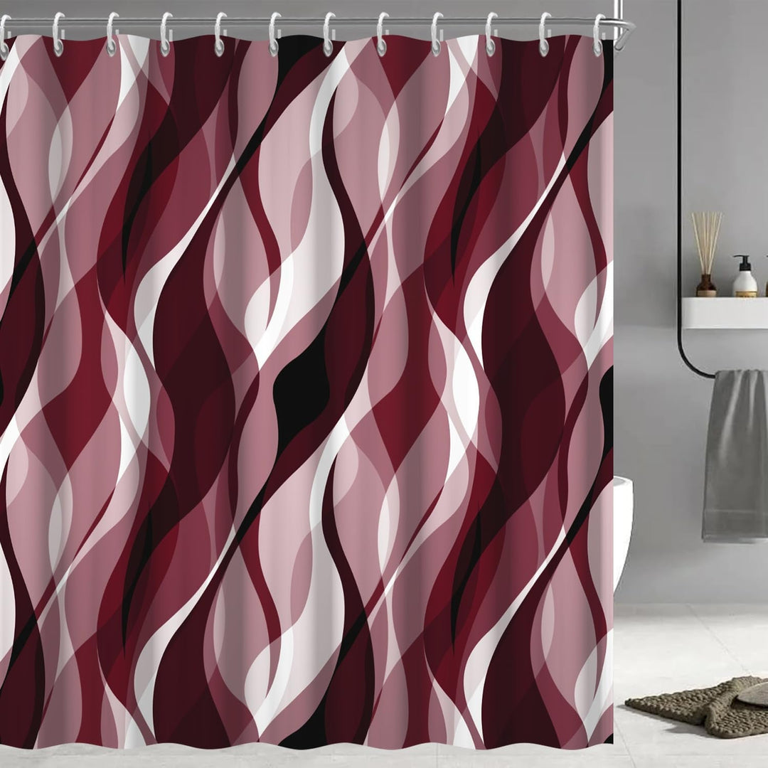 Abstract Wave Pattern Shower Curtain Kalsten