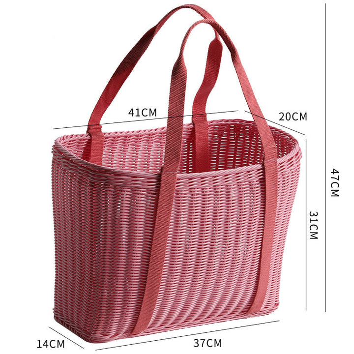 Unisex Robust braided shopping basket with comfortable fabric handles Kalsten