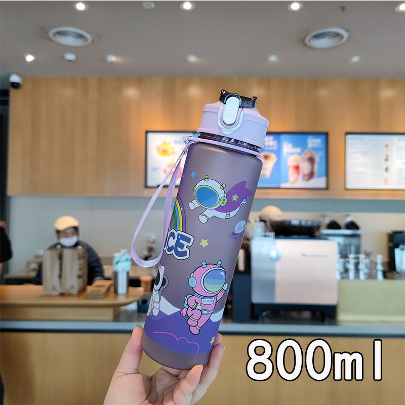 Women's water bottle in space design with practical carrying strap Kalsten