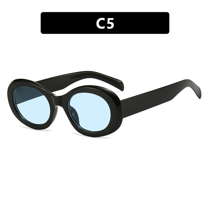 Women's fashionable sunglasses in original oval design with transparent frame and UV protection Kalsten
