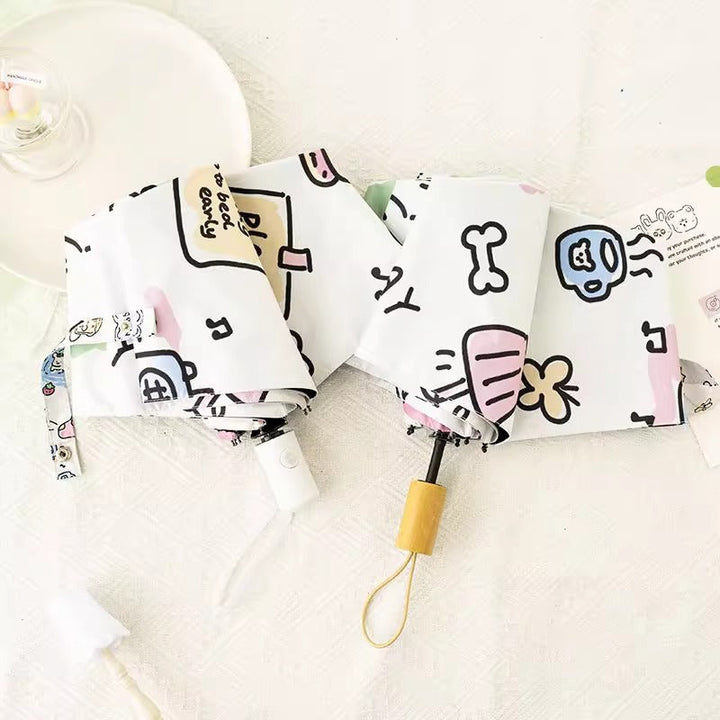 Women Automatic Mini Umbrella with Vibrant Animal Design Kalsten