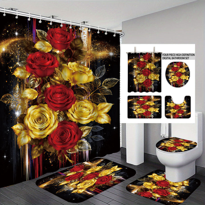High-Definition Leopard-Themed Four-Piece Bathroom Set Kalsten