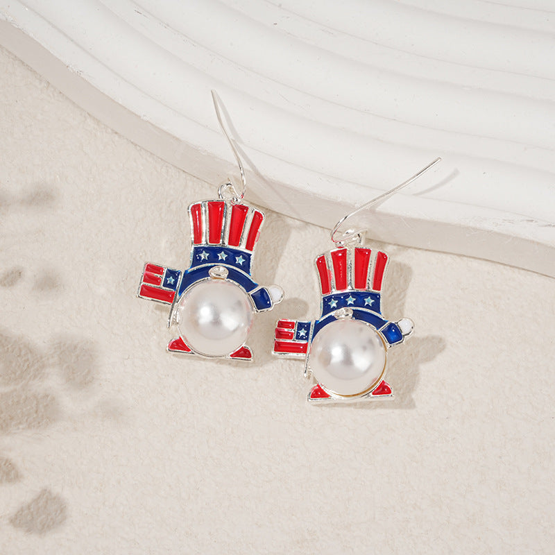 Ladies nan square crystal drop earrings with star grid and fine ear hook Kalsten