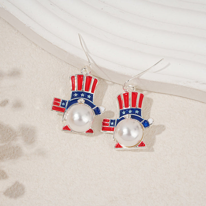 Ladies nan square crystal drop earrings with star grid and fine ear hook Kalsten