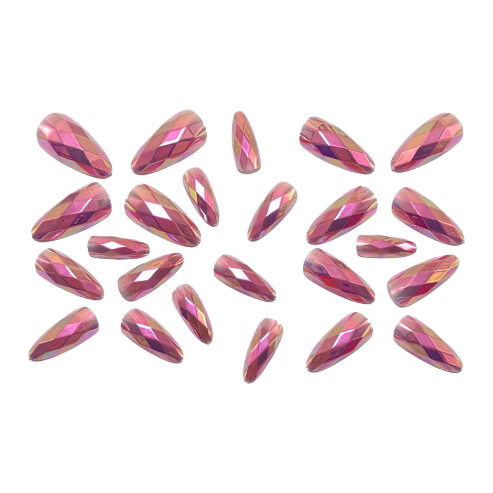 Shiny Artificial Nails in Modern Faceted Design Kalsten