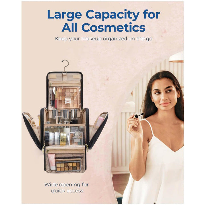 Cosmetic organizer with multiple compartments and practical hanging option Kalsten