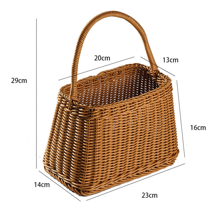 Unisex basket with ergonomic handle and natural basket weave Kalsten