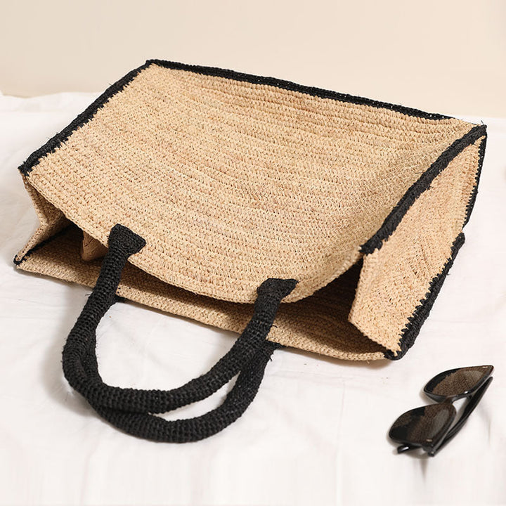 Handmade basket bag with reinforced handles Kalsten
