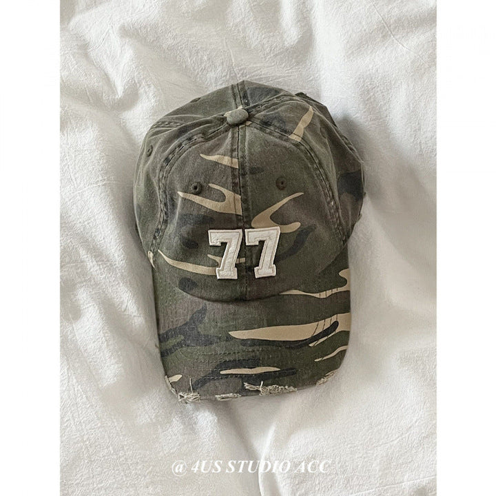Women's Distressed Camouflage Baseball Cap Kalsten